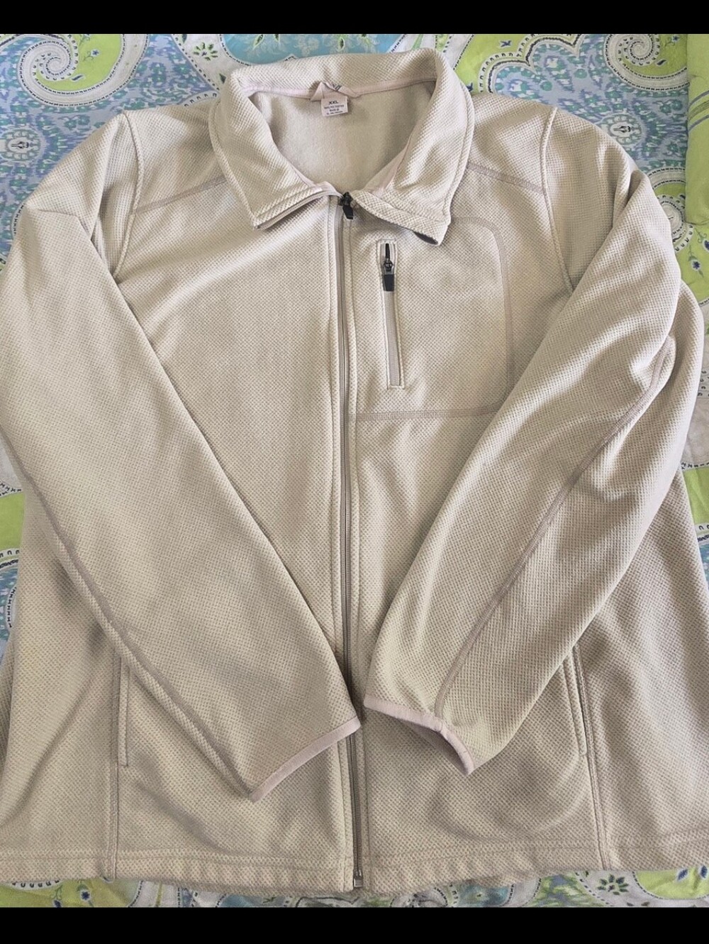 Duluth Trading Company Fleece Cream Jacket Zip Up XXL
